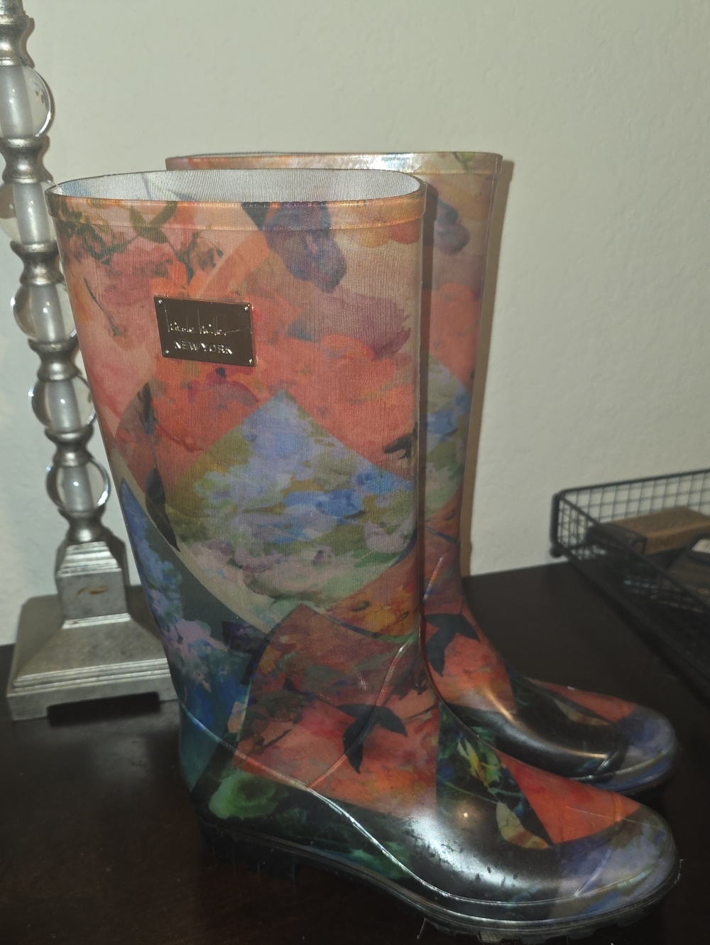 Nicole Miller Multicolor Floral Rain Boots